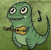 tyrannosaurus rex ukulele cartoon